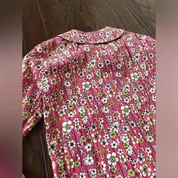Oscar de la Renta Girls 4/4T Pink Floral 100% Cotton Button-Down Blouse - EUC!! - Picture 7 of 7